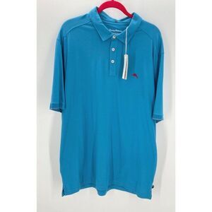 Tommy Bahama Mens Polo Shirt IslandZone Blue UPF 30 Sun Protection Size XXLT New